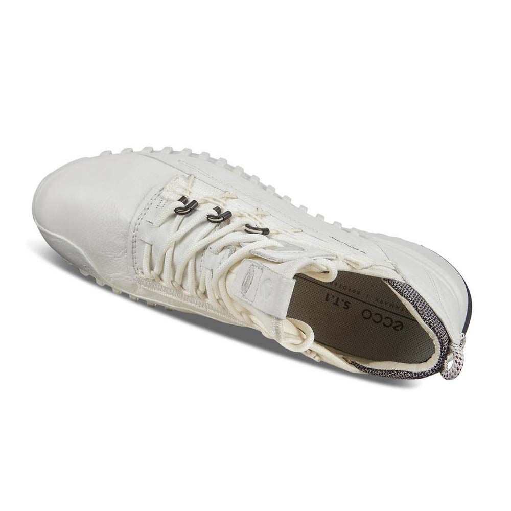 Women's Ecco Zipflex Low Dyneema Sneakers White | USA 269RVD